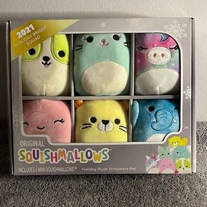Squishmallows Set of 6 Mini 2021 Holiday Bright Squad Plush by Kellytoy